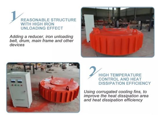 N52 Magnet Type Disc Suspend Dry Conveyor Belt Electromagnetic Mineral Iron Separator