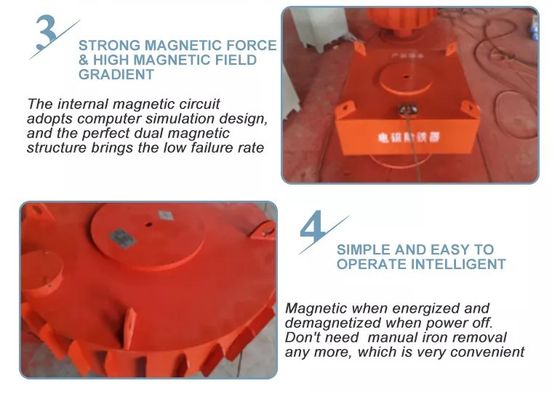 750 KG High Magnetic Field Conveyor Belt Magnetic Separator Hanging Electromagnetic Separator