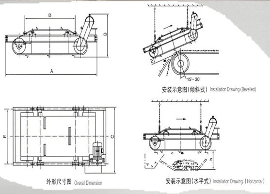 500-2000mm Belt Width Self Unloading Magnetic Iron Separator with 220V/380V Voltage