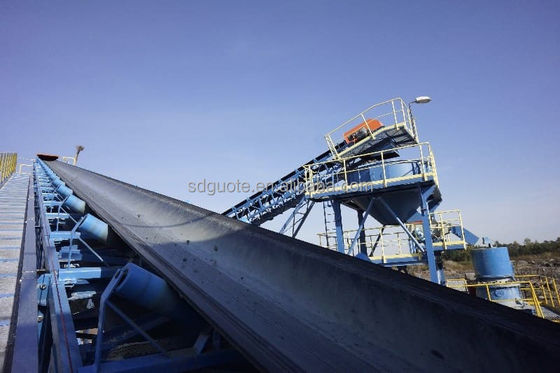 1986 KG Weight GUOTE Inclined Flat Rubber Belt Conveyor for Coal and Mining Materials